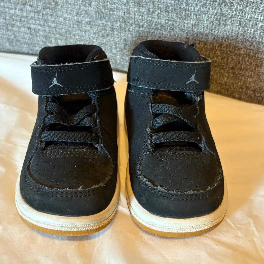 Nike Baby Air Jordan Shoes Sz 5C 2015 #707322-071 Black Sneaker Hook &‎ Loop